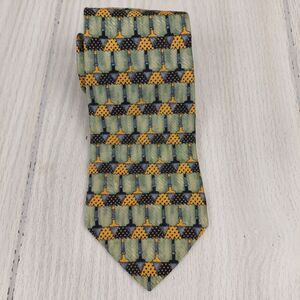 Ermenegildo Zegna Tie Necktie Exclusive‎ Design Lamps AOP Geometric Silk Italy